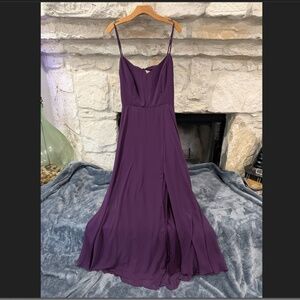 After Six Open-Back Purple Chiffon Evening/Prom Gown